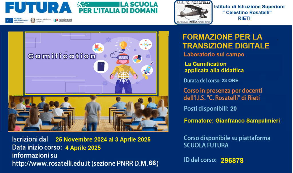 Locandina corso Gamification